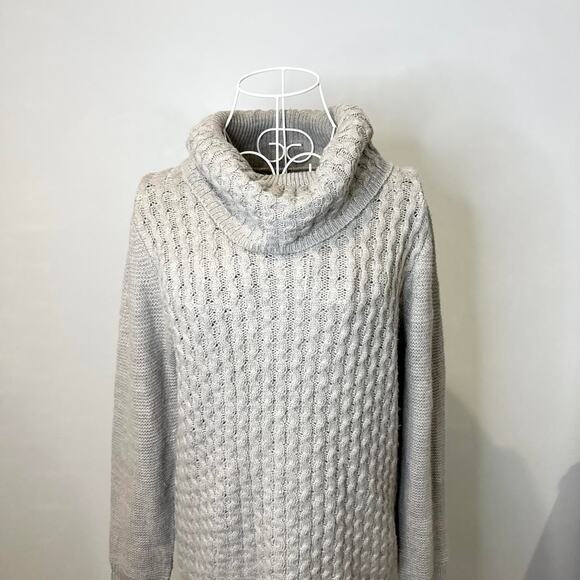 Cute vintage y2k gray chunky cowl neck sweater - Picture 3 of 6